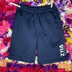 Zyia Active Navy Blue Boys Active Shorts with drawstring tie. Boys 10-12 medium